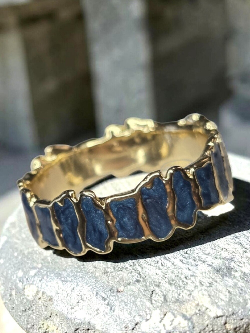 18k Gold Plated Jagged Natural Kyanite Stone Crystal Ring